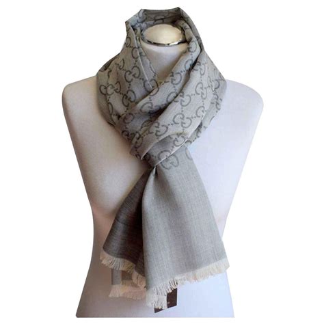 gucci gg scarf grey|gucci silk scarf sale.